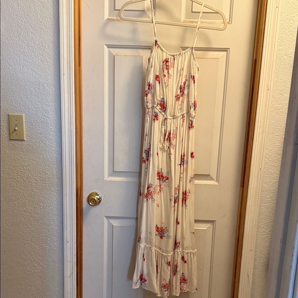 Blue Rain Cream Floral Maxi Dress